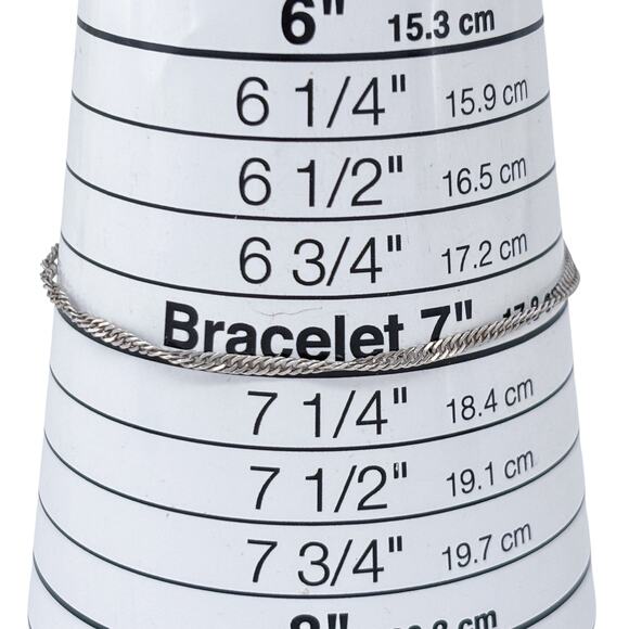 Vintage Italy | Sterling Silver 925 | Singapore Chain Bracelet | 7.25" - Picture 5 of 6